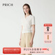 PRICH時(shí)髦短袖絞花polo針織衫2025夏季新款寬松上衣套頭毛衣女 39象牙白色 M (165)