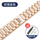 TITUS鐵達時(shí)表帶鋼帶男女天長(cháng)地久系列實(shí)心精鋼蝴蝶扣手表鏈20mm 玫瑰金色(名匠款) 表帶寬度=17mm