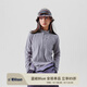 NOTHOMMEblue藍岐戶外運動方格抓絨套頭衫半拉鏈保暖長袖衛(wèi)衣女 淺紫色 WM