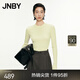 JNBY/江南布衣秋冬美麗諾羊毛針織衫女圓領(lǐng)撞色拼接毛衣5O0312880 750/黃色系多彩混雜色 M