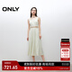 ONLY2025夏季新款肌理感復古U型領無袖中長款連衣裙女|125207047 A61青瓷灰綠色 M