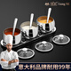 鋼米廚房不銹鋼調(diào)味罐套裝家用佐料調(diào)料罐調(diào)味盒裝鹽罐味精罐組合 【球形】調(diào)味罐四味方形托盤