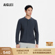 AIGLE艾高T恤上衣戶(hù)外時(shí)尚簡(jiǎn)約華夫格長(cháng)袖拼接男士 帝國深藍 BB411 L (180/96A)