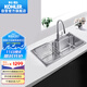 科勒（KOHLER）水槽大單槽304不銹鋼加厚大容量抽拉龍頭套餐26957臺上/下盆
