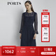 PORTS寶姿商場同款新品女裝喇叭袖蕾絲收腰連衣裙LL8D035KLN002 丈青 M (6)