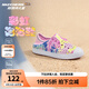 Skechers斯凱奇童鞋女童洞洞鞋沙灘鞋夏季一腳套印花透氣兒童涼鞋302114L 【彩虹】粉紅色/多彩色/PKMT 37