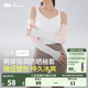 蕉下（beneunder）冰袖夏季女防曬袖套防紫外線(xiàn)手套薄款兩穿指洞冰絲涼感AL36824 謐黛粉-煙霧灰 M
