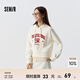 森馬不二馬聯(lián)名衛衣女短款印花春2024寬松連帽衣服 奶白10501 165/88A/L