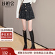 絲柏舍格子休閑褲2025秋裝新款女裝小香風(fēng)不規則排扣裝飾短褲