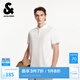 杰克·瓊斯（JACK&JONES）男裝商務(wù)休閑全棉logo刺繡織花袖口合體翻領(lǐng)休閑短袖225206054 A06雪白色 常規(guī) L