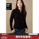 獨束大碼女裝純色半高領(lǐng)可調節打底衫2024冬季新多色修身內搭上衣 烏梅黑 2XL (尺碼：4)