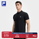 FILA 斐樂官方男子針織短袖POLO衫2025秋季新款健身運(yùn)動(dòng)涼感上衣 深黑-BK 2XL 185/104A/XXL