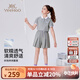 英氏（YEEHOO）女童套裝兒童衣服夏季裝時(shí)尚透氣短袖短褲兩件套運動(dòng)童裝2025新款 氧氣學(xué)院  花灰 【涼感兩件套】 130 cm【順豐包郵&極速達】
