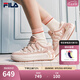 FILA 斐樂(lè )官方女鞋秋季新款板鞋蘿卜鞋厚底面包鞋休閑鞋運動(dòng)鞋子 奶白/煙玫瑰粉-GR 36.5