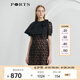 PORTS寶姿女裝 秋冬新品短袖中長(cháng)連衣裙LL9D125LLF001 黑色 XS (2)