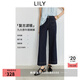 LILY2025夏新款女裝復古設計感窄版修身休閑百搭通勤牛仔褲喇叭褲 419牛仔藍 L