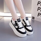 回力板鞋女內增高小白鞋女休閑松糕跟板鞋學(xué)生春夏厚底防水運動(dòng)女鞋子 黑色 38