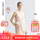 朗姿2025夏季新款無(wú)袖圓領(lǐng)連衣裙女直筒重工釘珠優(yōu)雅通勤都市裙子 淡粉色 XL