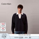 Calvin KleinJeans25秋季新款男士美式復(fù)古風(fēng)ck撞色V領(lǐng)寬松POLO針織衫4RD303G CEF-藏藍 L