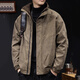 古先森羊羔絨外套男秋冬保暖加厚2025新款男士休閑工裝夾克美式立領(lǐng)棉衣 咖色羊羔絨 3XL 【180-200斤】
