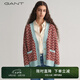 GANT甘特秋冬新款女士毛衣外套寬松V領(lǐng)休閑撞色學(xué)院風(fēng)毛針織開衫 467-褐色 S