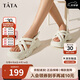他她（TATA）厚底涼鞋女透氣松糕豬籠鞋沙灘涼鞋WBQ01BL3 米白 38
