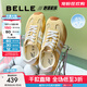 百麗（Belle）跑道歪頭德訓鞋女25秋新商場款網(wǎng)面透氣薄底休閑鞋E3H1DCM5 黃色 37 (235mm)