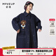 幻走（MOVEUP）冬季新款.FUN系列翻領(lǐng)大口袋動(dòng)物繡花設計師寬松牛仔外套女 牛仔藍 L