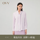 OVV2023秋冬新款女裝23MM重磅真絲優(yōu)雅飄帶長(cháng)袖休閑襯衫 粉紅（凈色）A1 S