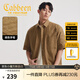 卡賓（CABBEEN）【字母印花】男裝格子短袖襯衫寬松休閑夏季半袖外套高級襯衣 土黃色73 L /175/50
