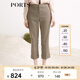 PORTS寶姿女裝 秋冬新品新款修身顯瘦寬腳口休閑褲SL9P021LFQ042 棕色格子 XS (2)