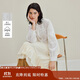 茵曼純棉刺繡花邊系帶白色襯衫2025秋女裝新款長(cháng)袖襯衣 珍珠白 M