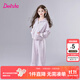 笛莎（DEESHA）童裝女童秋套裝2025年秋冬季新款中大童寬松休閑針織兒童運(yùn)動(dòng)套裝 柔紫色 150