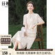 絲柏舍立領(lǐng)連衣裙2025夏裝新款A(yù)字中長款優(yōu)雅大碼女裝旗袍裙