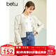 betu百圖女裝秋季新款短外套圓領(lǐng)正肩長(cháng)袖外套女2208T47 米白 L
