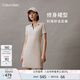 Calvin KleinJeans夏季女士休閑通勤ck字母修身顯瘦V字POLO領(lǐng)連衣裙J223498 ACF-象牙白 S
