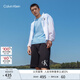 Calvin Klein Jeans夏季男士休閑通勤印花ck抽繩腰純棉針織運動短褲J325563 BEH-太空黑 L