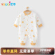 優(yōu)奇嬰兒夾棉連身衣寶寶衣服秋冬新款保暖內(nèi)衣冬季新生兒哈衣睡衣爬服