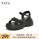 他她（TATA）涼鞋女鞋2025夏季新款休閑厚底法式氣質(zhì)時(shí)裝涼鞋女 黑色 37