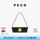 PECO易拉罐法棍包單肩真皮紅包手提包腋下黑色高級質(zhì)感通勤女包禮物 黑色頭層手搓紋牛皮 現貨