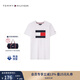 TOMMY HILFIGER夏季童裝男純棉休閑運動(dòng)簡(jiǎn)約旗標色塊印花圓領(lǐng)短袖T恤白色001150 12/150cm