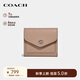 蔻馳（COACH）女士專(zhuān)柜款WYN小號牛剖層革錢(qián)包 沙漠黃色 C2328
