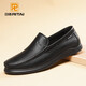 日泰男鞋時(shí)尚百搭休閑皮鞋男士透氣豆豆鞋軟底駕車(chē)懶人樂(lè )福鞋 黑色 42