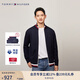 TOMMY HILFIGER【立領(lǐng)開(kāi)衫】秋冬男女休閑通勤半高領(lǐng)撞色鑲邊針織外套 藏青色FAP L （推薦：150-165斤）