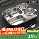 集刻316不銹鋼飯盒食品級上班族餐盤(pán)成人食堂打飯男便當盒學(xué)生大容量A 黑色-2900ml【帶湯碗】 316不銹鋼大容量飯盒-帶餐具