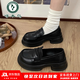 啄木鳥(niǎo)黑色英倫風(fēng)小皮鞋女2026春秋新款日系jk百搭厚底粗跟防滑樂(lè )福單鞋 黑色 37 (235mm)