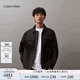 Calvin Klein Jeans秋季男士休閑刺繡貼袋c(diǎn)k拉鏈襯衫領(lǐng)工裝夾克外套J325507 BEH-太空黑 L