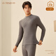 三針（Three Needle）三針保暖內衣冬季2025新款男女款套裝加厚打底衫純棉女士秋衣秋褲 T46301煙灰 2XL