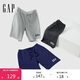 GAP男裝2025夏季新款印花logo輕薄抽繩運動(dòng)短褲寬松休閑褲727013