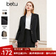 百圖betu女裝春季新款西裝氣質(zhì)小西服外套學(xué)院風(fēng)通勤西服2401T37 黑色 M